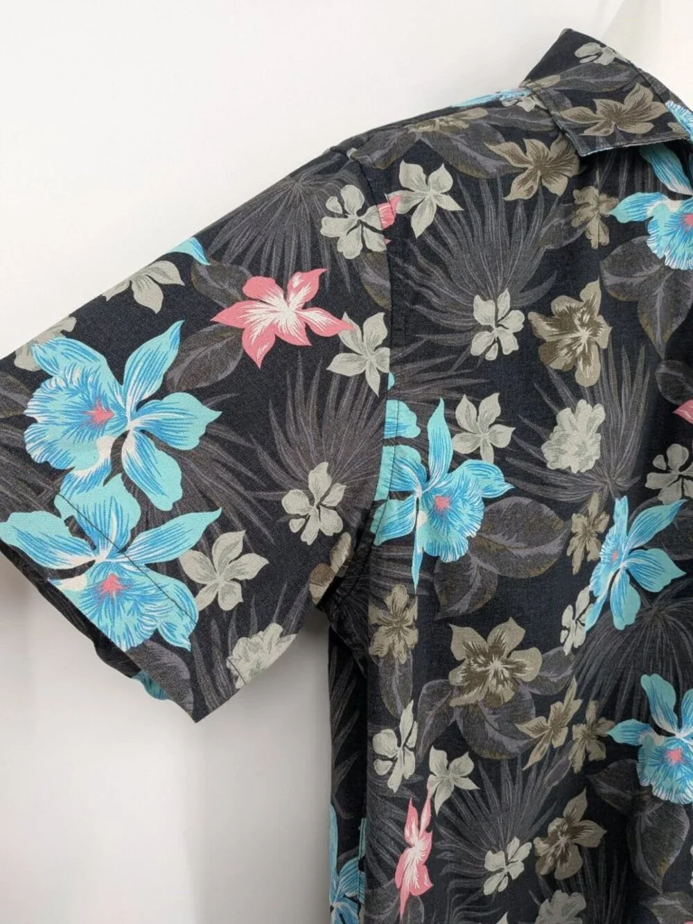 Hurley Floral Hawaiian Button Up Shirt Tropical Stretch Skater Surf Y2K‎ Large